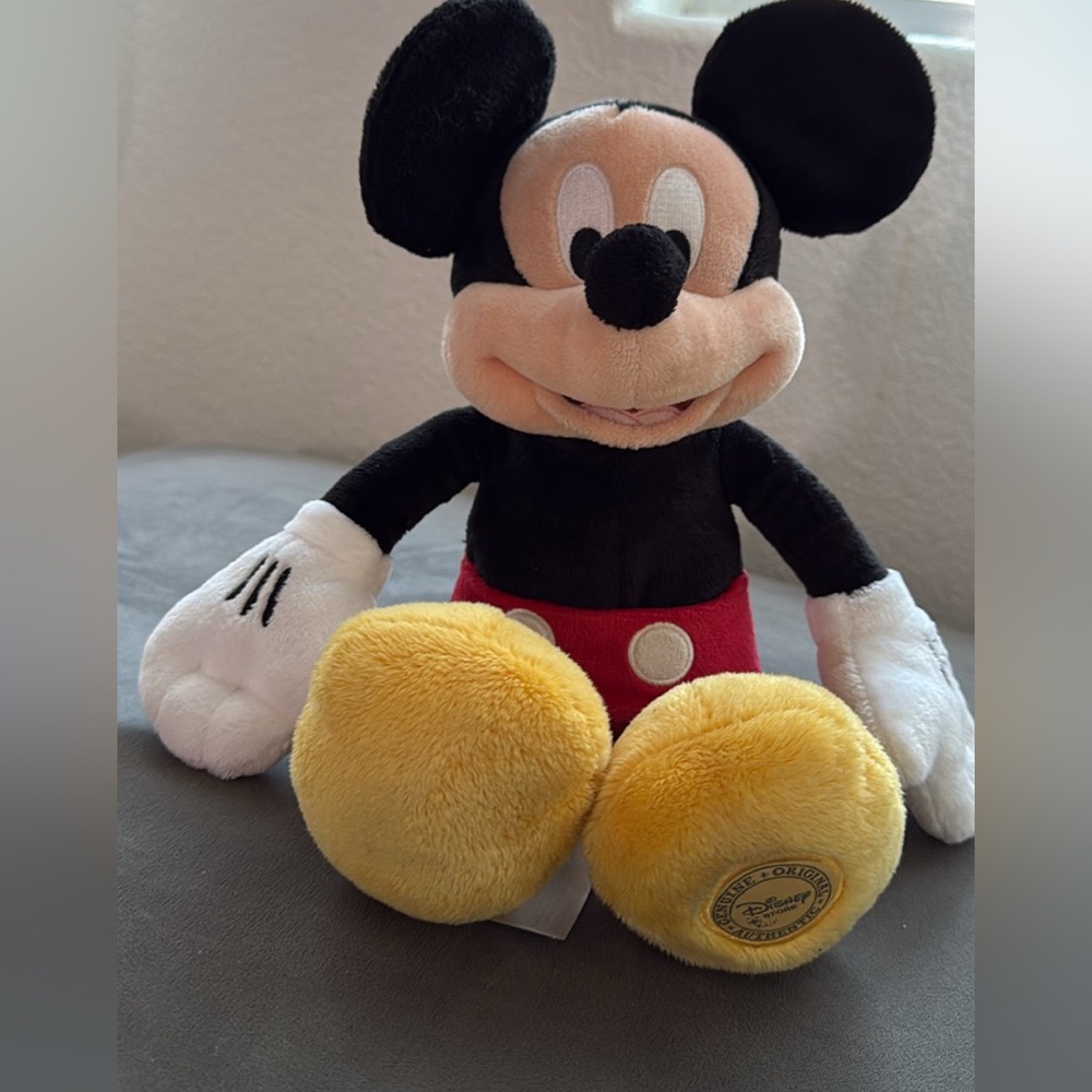 Disney Mickey Mouse Plush - Black, White, Red, Yellow